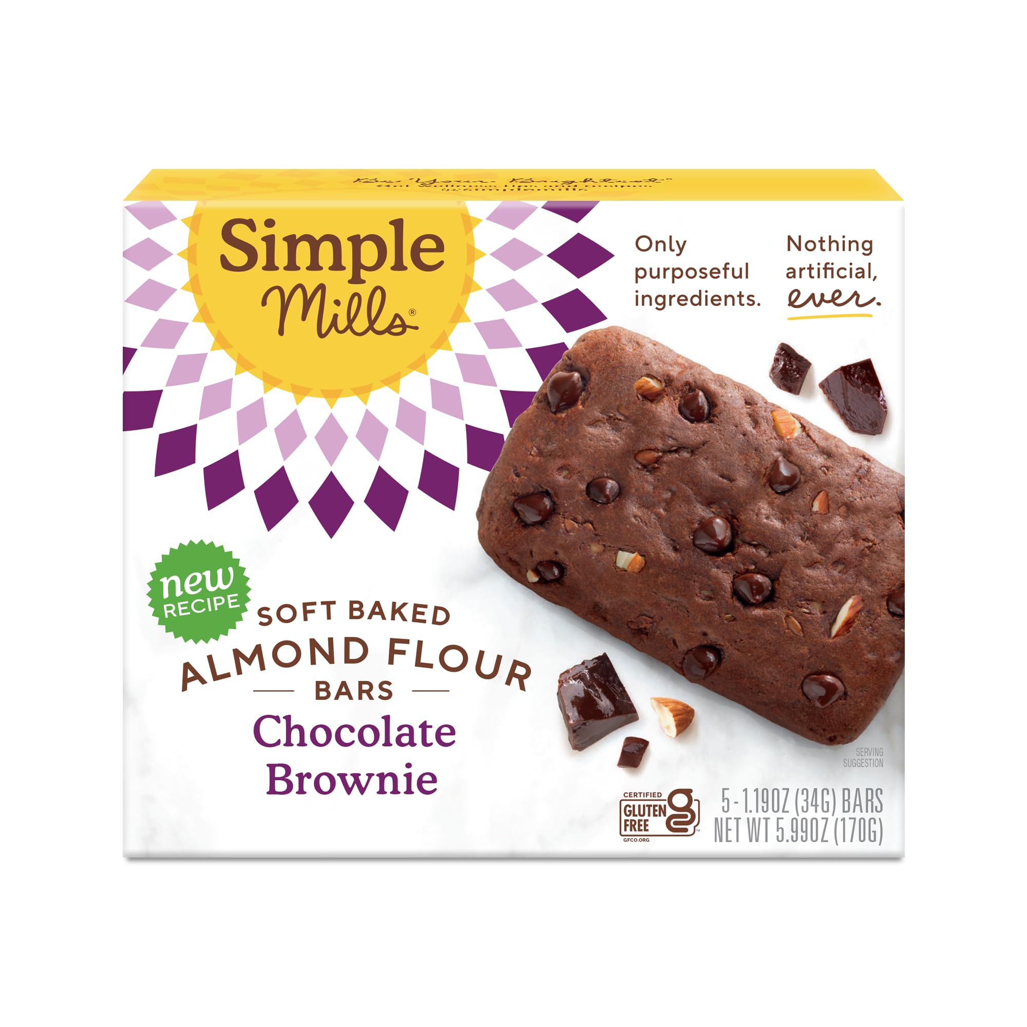 Simple Mills Bar Almnd Flour Soft Baked Chocolate Brownies for Health-Conscious Snackers on the Go
| Simple Mills Bar A